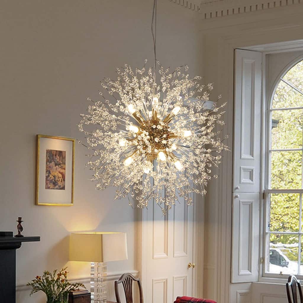 8/9/12/16-Light Modern Linear Sputnik Firework Dandelion Crystal Chandelier