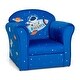 preview thumbnail 1 of 4, Kids Sofa Toddler Upholstered Armrest Chair Solid Wooden Frame Blue