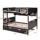 preview thumbnail 4 of 22, Full Over Full Bunk Bed with Twin Trundle and Bookshelf, Solid Pine Wood Frame, Separable Design, for Kids and Teens