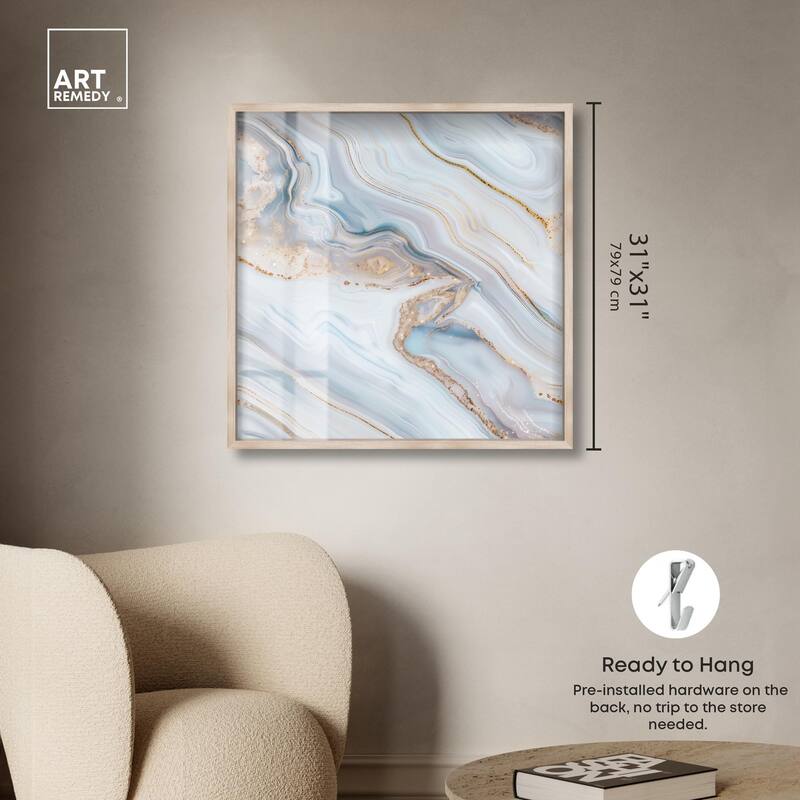 Icy Glitter Stone I Shadowbox by Art Remedy