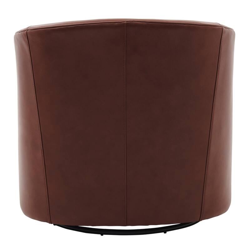NPD Furniture Walsh Top Grain Leather Swivel Chair