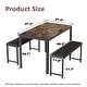 preview thumbnail 17 of 15, 3 - Piece Faux Marble Dining Set, Kitchen Table Set with 2 PU Leather Benches for Dining Room, Breakfast Nook