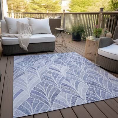 Machine Washable Indoor/ Outdoor Chantille Modern Mosaic Rug