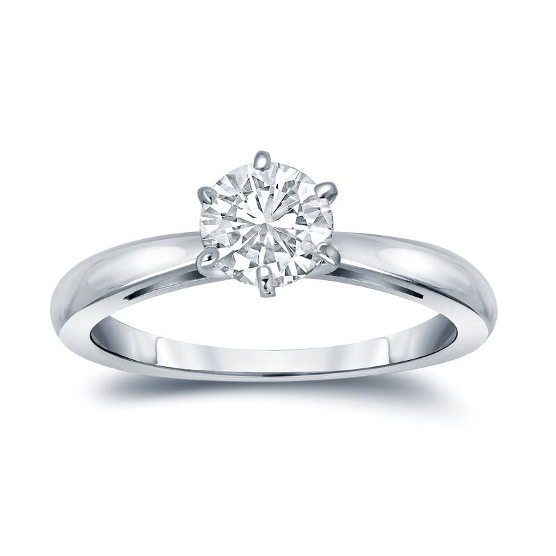 Auriya 14k Gold 2ctw Solitaire Moissanite Engagement Ring 6-Prong