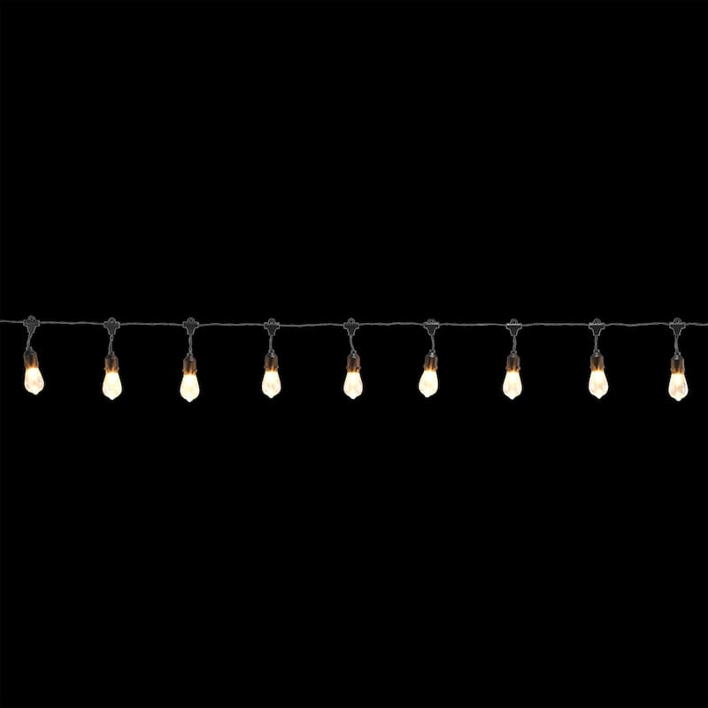 Alpine Corporation 93"L Indoor/Outdoor 10 Edison Bulb Hanging String Lights with Timer