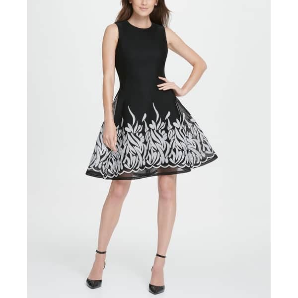 blue and white floor length dress Latin Quarter Women Black V-Neck Half Sleeve Solid Fit And Flare Dress