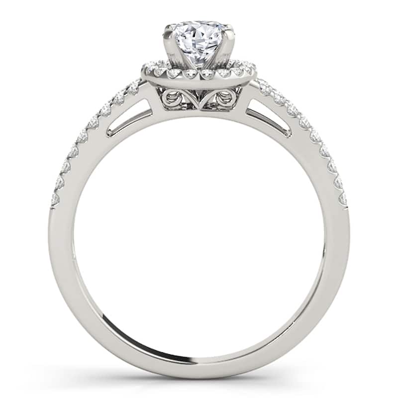 Auriya 14k White Gold Lab Grown Round Diamond Halo Engagement Ring 0.50 to 5.00 ct. tw. (F-G VS)