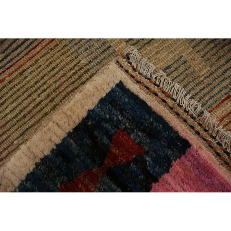 Hand Knotted Oriental 100% Wool Carpet Modern All-Over Multi-Colored Moroccan Area Rug - 17' 5'' X 12' 4''