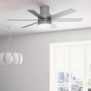 Hunter Mathers Low Profile Ceiling Fan with LED Light, Handheld Remote Modern Contemporary, Transitional