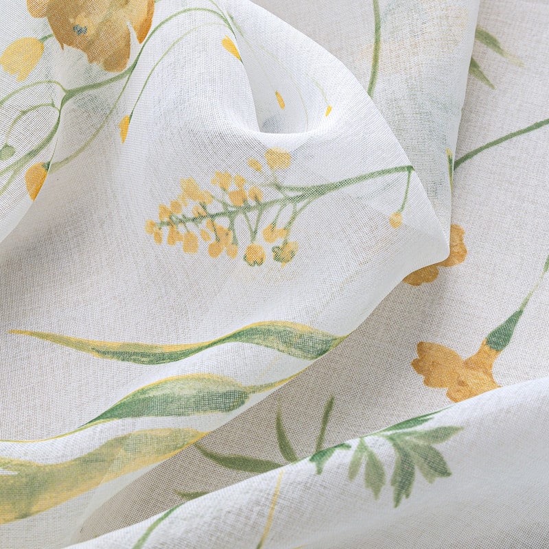 Kelce Floral Sheer Window Curtain Panel 90 inch