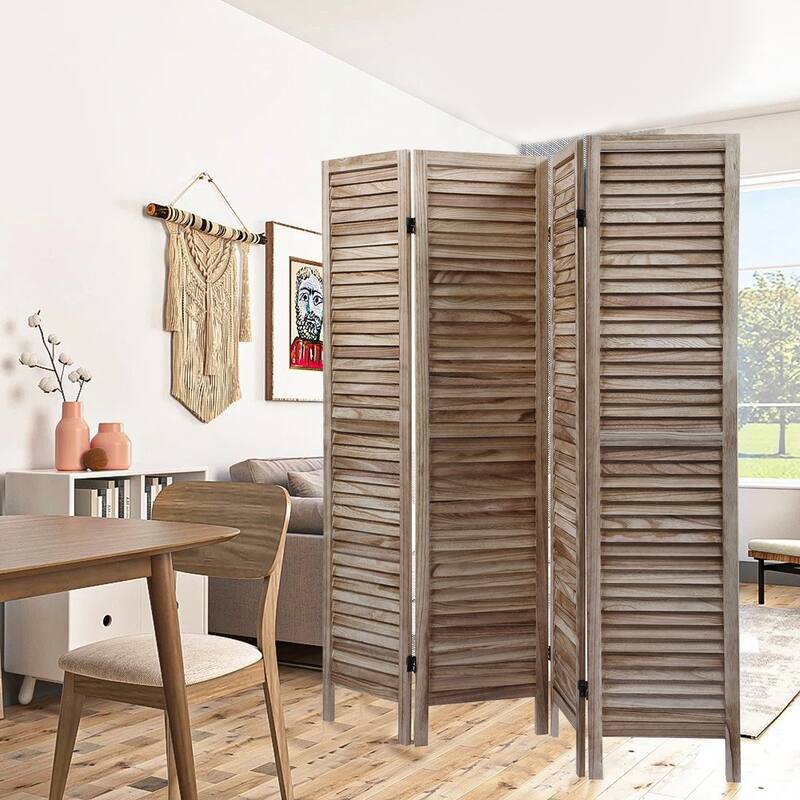 4-Panel Folding Room Divider Freestanding Privacy Screen Panels for Indoor Bedroom Office