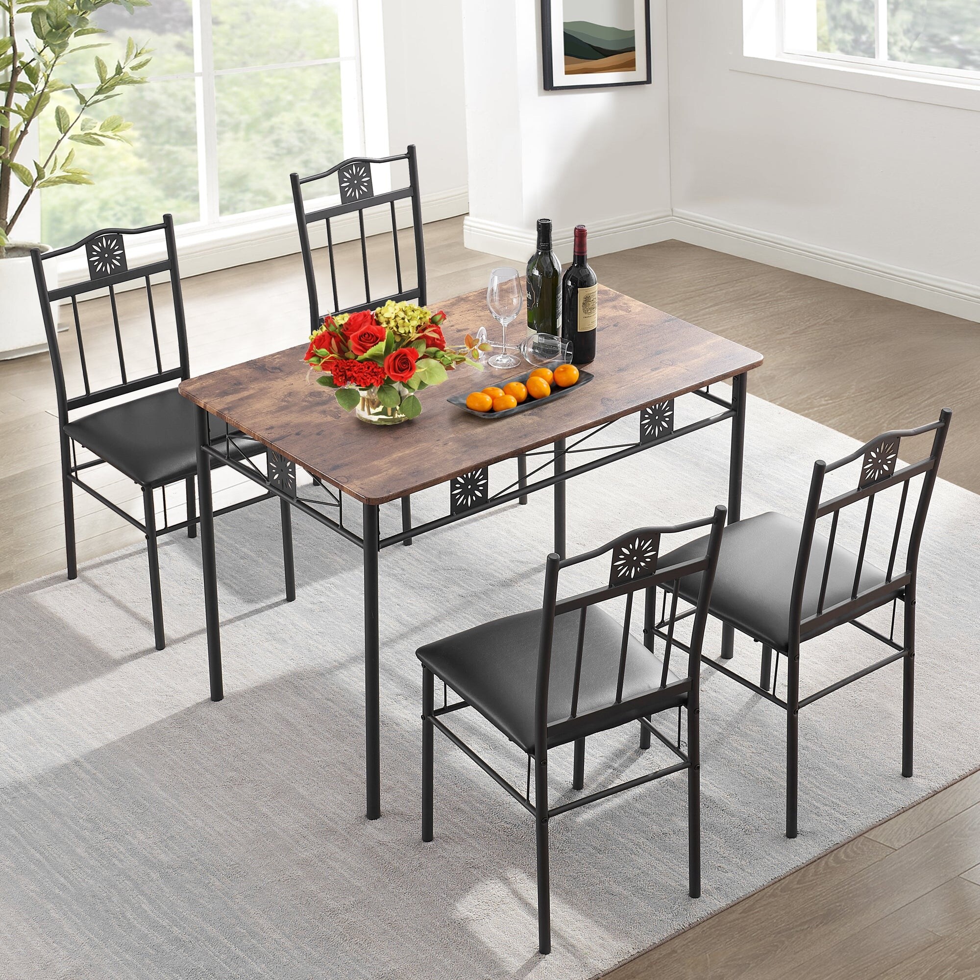 Steel dining table 4 seater online