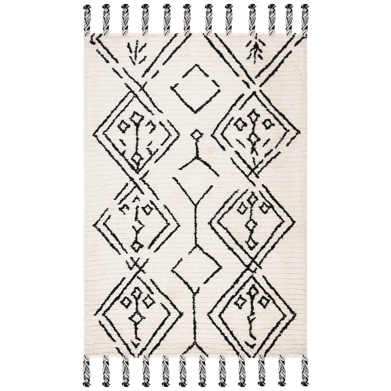 SAFAVIEH Handmade Casablanca Shag Gjenovefa Tribal Wool Rug