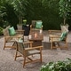 preview thumbnail 16 of 16, Breakwater Outdoor 6 Piece Wood and Wicker Chat Set with Fire Pit by Christopher Knight Home