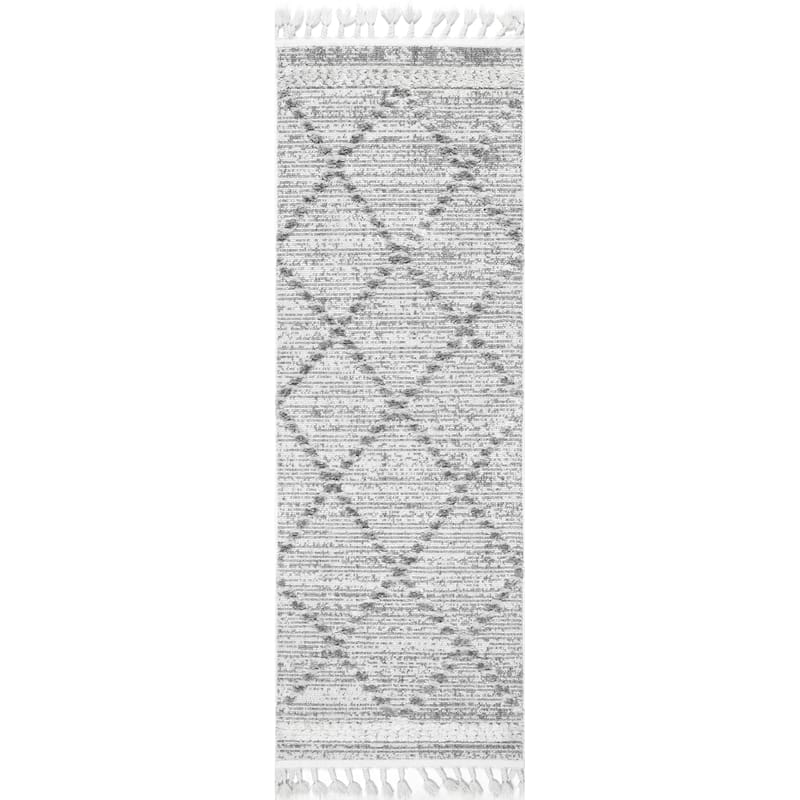 Nuloom Skylar Textured Trellis Tassel Area Rug
