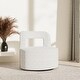 preview thumbnail 1 of 11, BELLEZE Teddy Accent Chair with Open-Back, 360° Rotating Base - Burke White