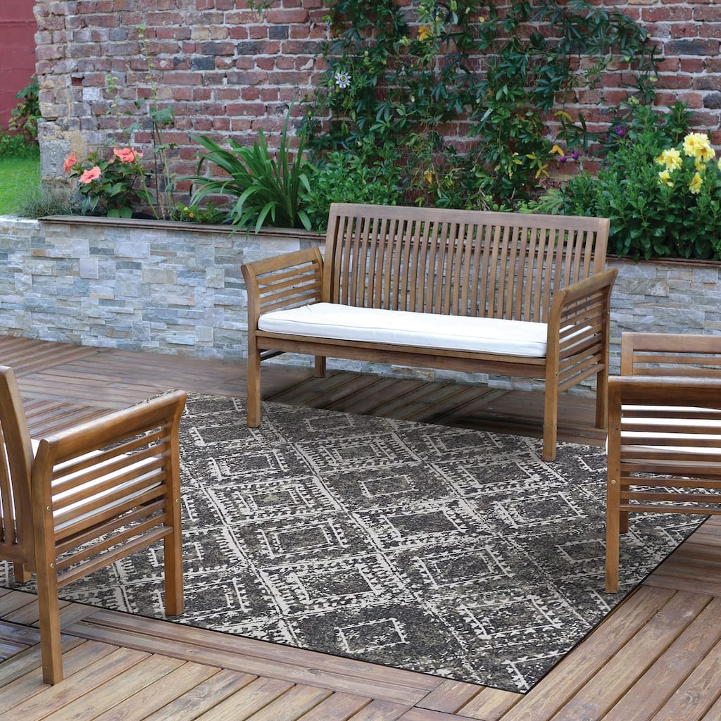 Foss Floors 6X8 Vintage Indoor/Outdoor Area Rug w/TPR