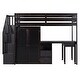 preview thumbnail 51 of 58, Twin Size Multifunctional Loft Bed with Wardrobe With Shelves,A Side Desk With 2 Drawers,A Movable Table