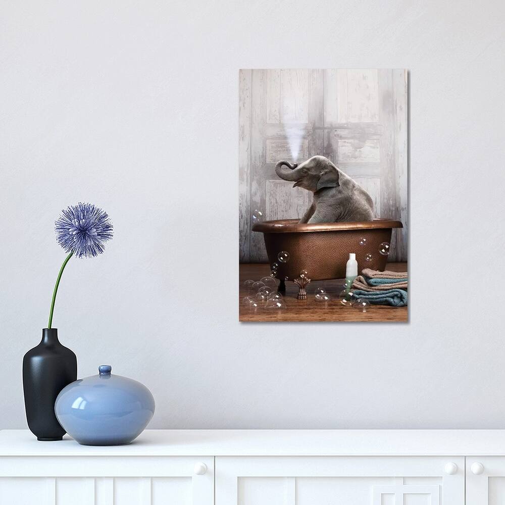 iCanvas "Elephant In The Tub" by Domonique Brown Canvas Print