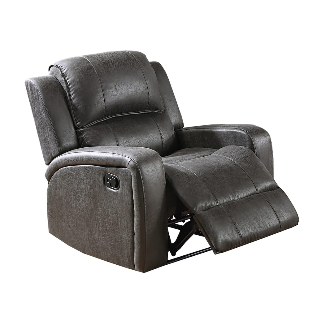 Leather-Like Fabric Upholstered Manual Motion Recliner
