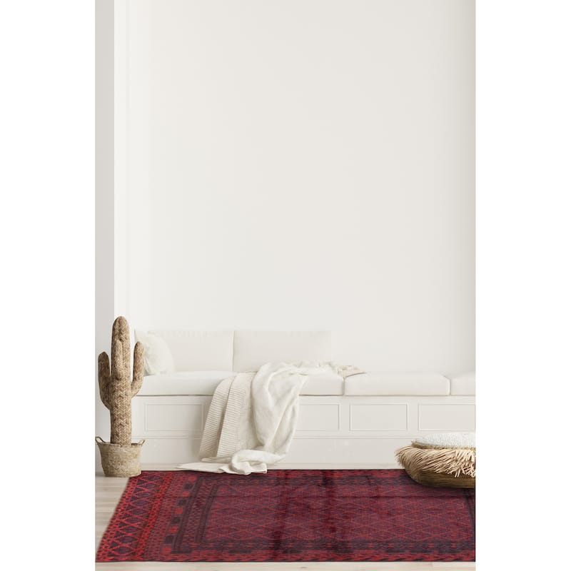 Teimani Red Rug 3'10" x 6'5" - 3'10 x 6'5