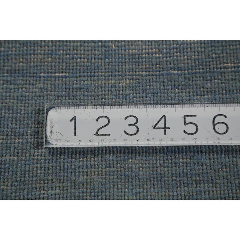 Blue Gabbeh Modern Rug Hand-Knotted Wool Carpet - 4'1" x 5'11"
