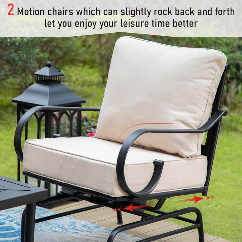 MAISON ARTS 5/7-Seat Patio Conversation Set with 3-Seat Sofa, 2/4 Single Chairs, 2-Seat Sofa and 1 Coffee Table