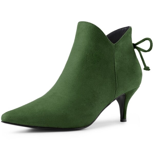 pointed toe kitten heel booties