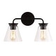 preview thumbnail 3 of 33, Kondo 6.38" Modern Farmhouse Iron LED Vanity, Oil Rubbed Bronze/Clear by JONATHAN Y