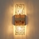 preview thumbnail 9 of 9, Modern Glam 2-Light Reversible Art Deco Bathroom Sconce with Gold Foil Acrylic shade - H 14.2" x W 5.1"