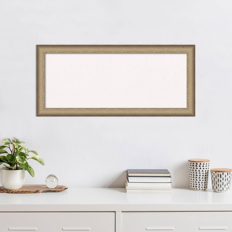 Elegant Brushed Narrow Framed White Corkboard Bulletin Board