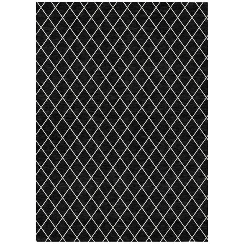 Machine Washable Indoor/ Outdoor Chantille Diamond Trellis Rug