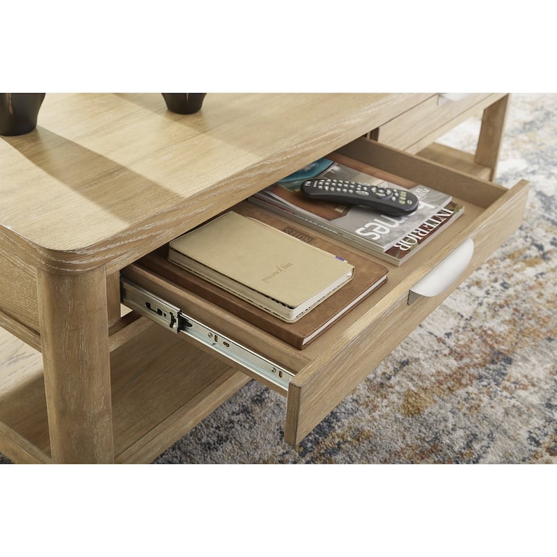 Signature Design by Ashley Rencott Brown Coffee Table - 56"W x 26.13"D x 19.25"H
