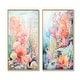 preview thumbnail 8 of 10, Designart "Pastel Colors Watercolor Corals" Coastal Coral Under Water Framed Art Set Of 2 - Animals Wall Decor 2 Pieces