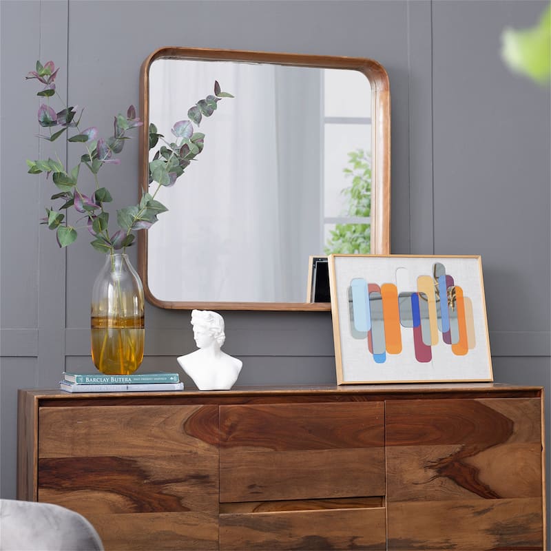 Irrgeular Mirror with Wood Frame