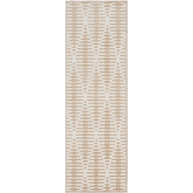 Nourison Casual Indoor only Diamond Area Rug - 2' x 6' - Beige