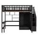 preview thumbnail 5 of 11, Full Size Loft Bed with Built-in Desk Wardrobe Drawers and Shelves Multi Functional Wooden