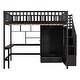 preview thumbnail 6 of 48, Playhouse Inspired Full size Loft Bed with Bookshelf, Drawers, Desk and Wardrobe, Sturdy Construction & Unique Design, Espresso