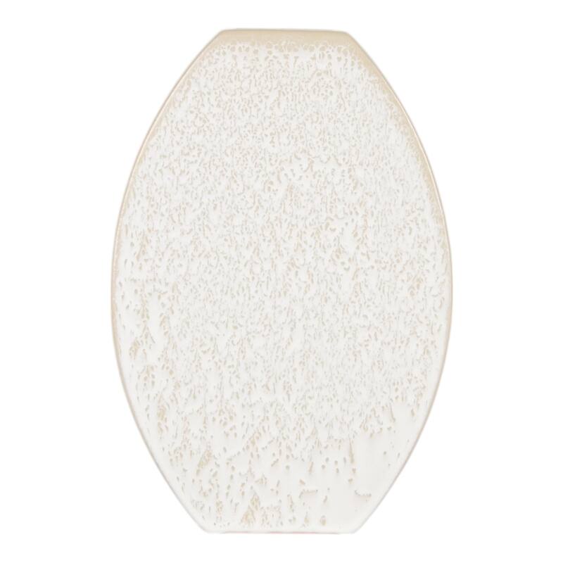 Ceramic Earthenware Textured Vase with Tapered Rim and Organic Pattern