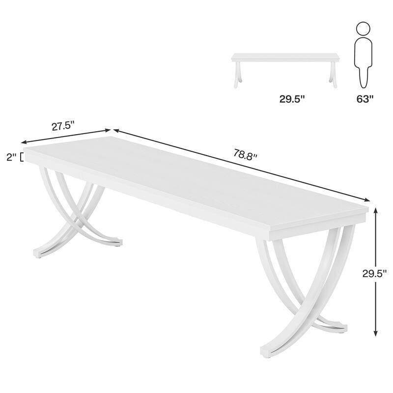 78'' Computer Desk for Home Office, Rectangular Writting Table for Study Room