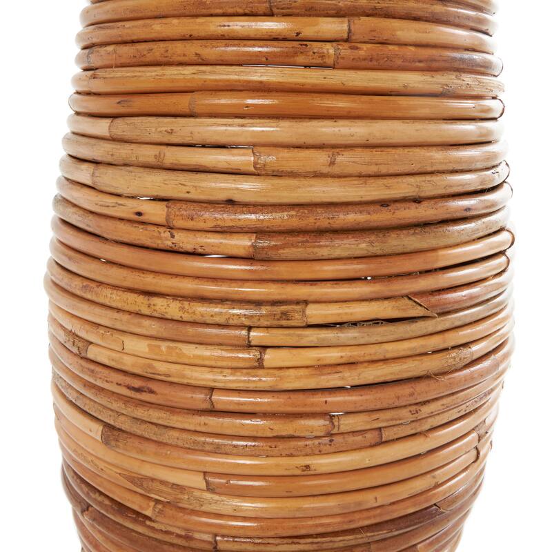 Brown Rattan Handmade Wrapped Decorative Vase