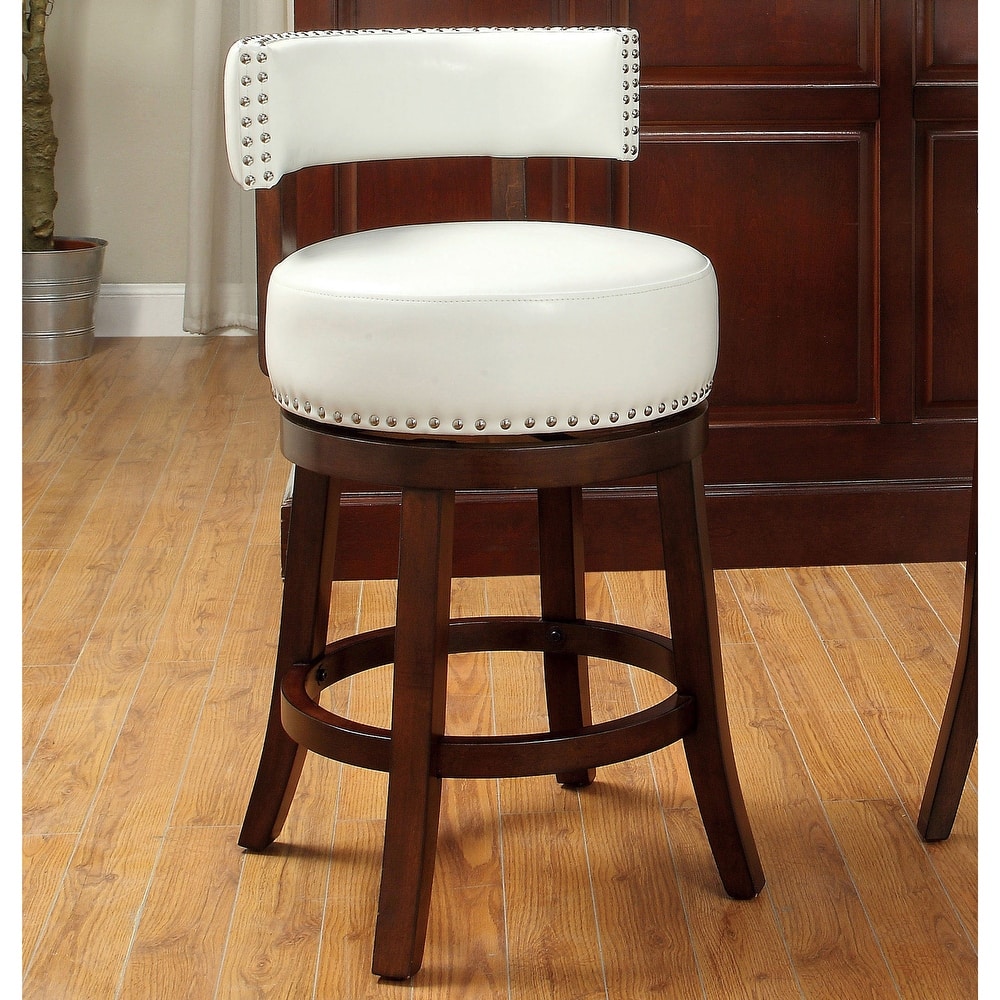 Rogers Transitional Faux Leather Swivel Barstool (Set of 2) by Copper Grove