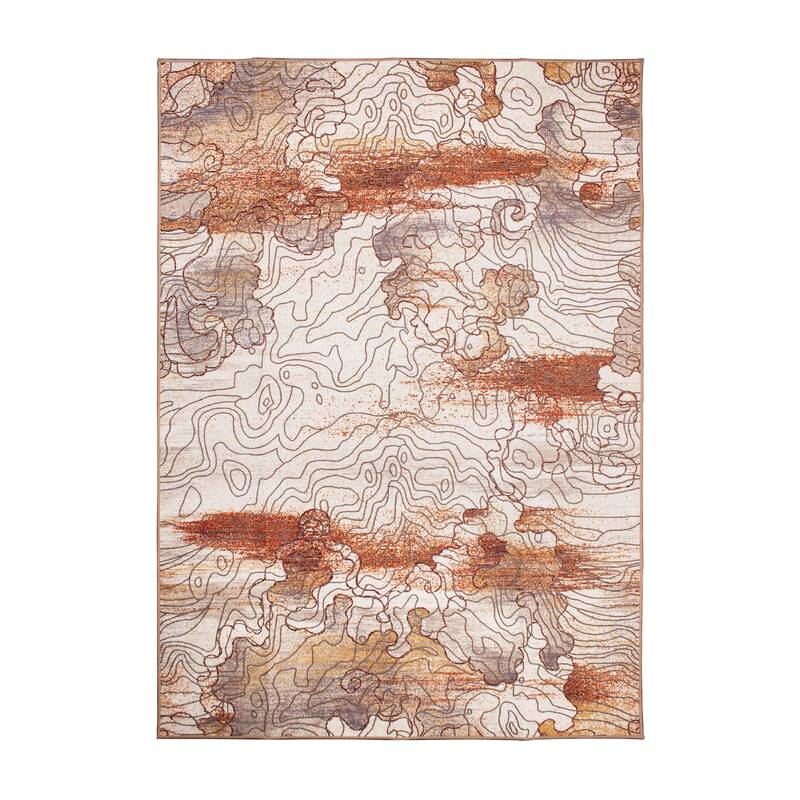 My Magic Carpet Machine Washable Rug Vienna Abstract Natural