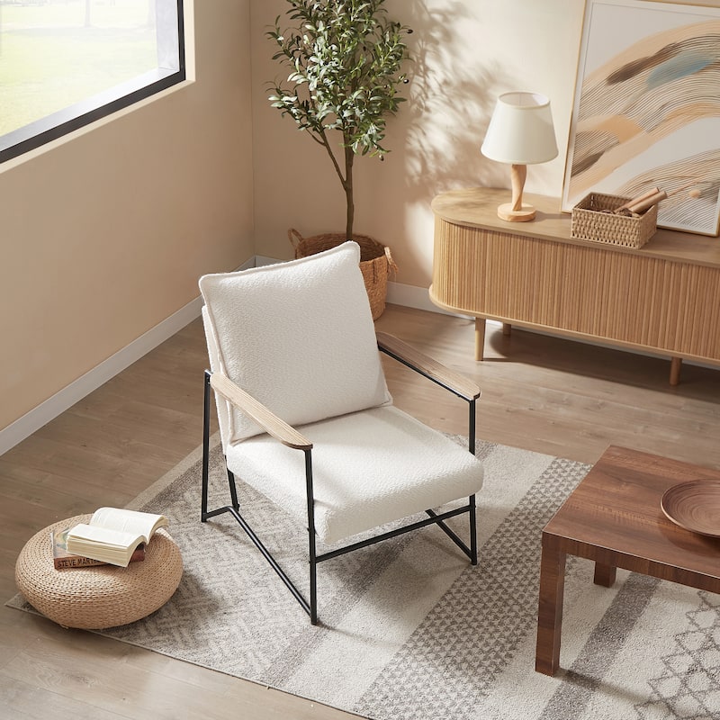 Art Leon Wooden Armrest Accent Chair