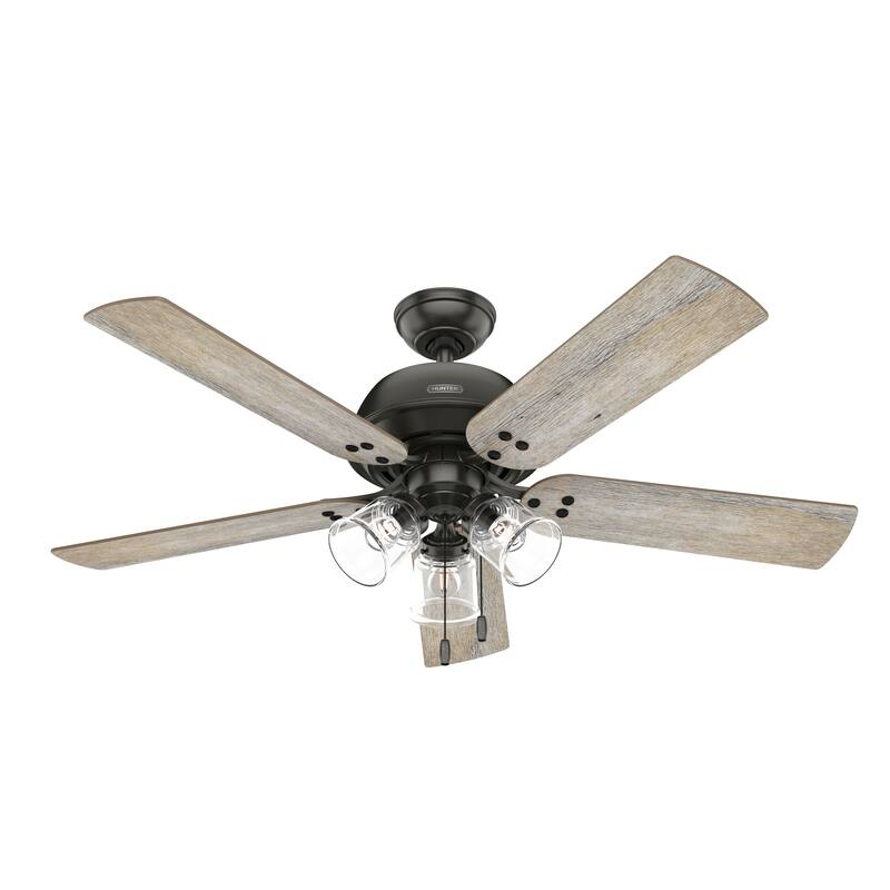 Hunter 52" Shady Grove Ceiling Fan with LED Light Kit/ Pull Chain, Standard or Flush Mount - Casual, Transitional