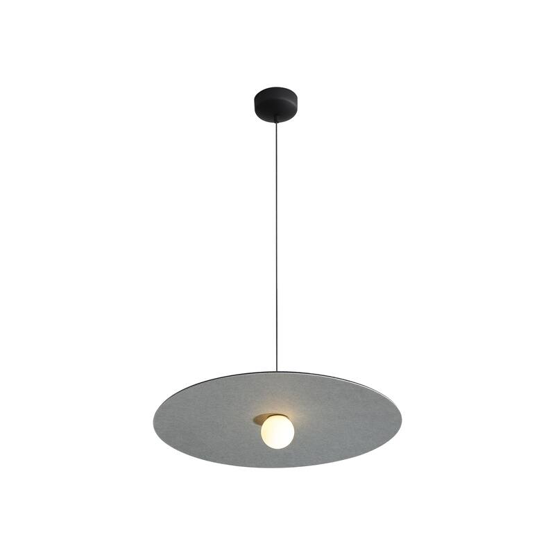 Golden Lighting Faroe 24in Integrated LED Pendant in Flecked Black/Grey Felt - Black