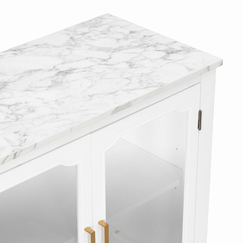 3-Doors Storage Cabinet with Large Storage Space for Living Room and Dining Room Storage