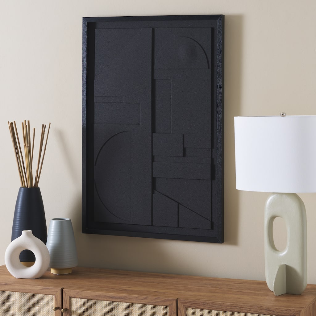 SAFAVIEH Home Power Outage 24W x 36L-inch Black Framed Dimensional Art
