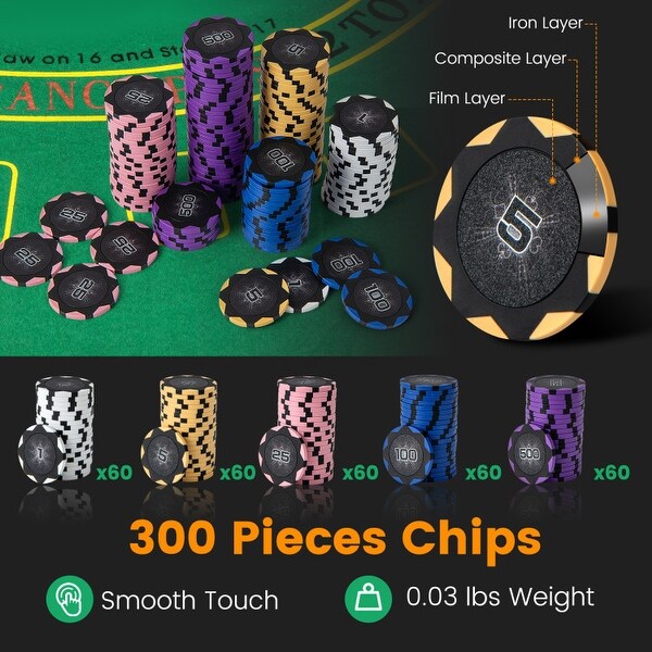 Amazon.com: Poker Chips with Denominations, 300-pcs 11.5g
