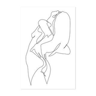 E 5 Line Drawings Dorm Art Feminine Figurative Nude Art Print Poster
